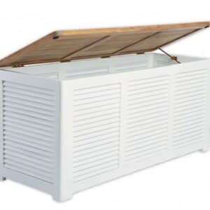 Hvid hyndebox m/teak låg