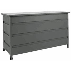Hyndeboks i aluminium 650 liter H85 x B160 x D82 cm - Grå
