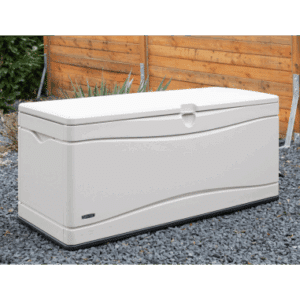 LIFETIME Hyndeboks i kunststof 495 liter H67 x B152,5 x D61 cm - Lysegrå