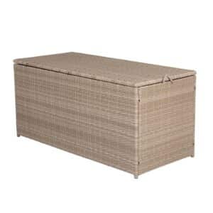 VENTURE DESIGN london rektangulær hyndeboks - natur rattan og stål, vandafvisende
