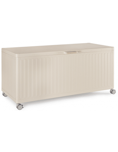 OCEAN Hyndeboks i aluminium og stål H70 x B164,8 x D72 cm - Beige